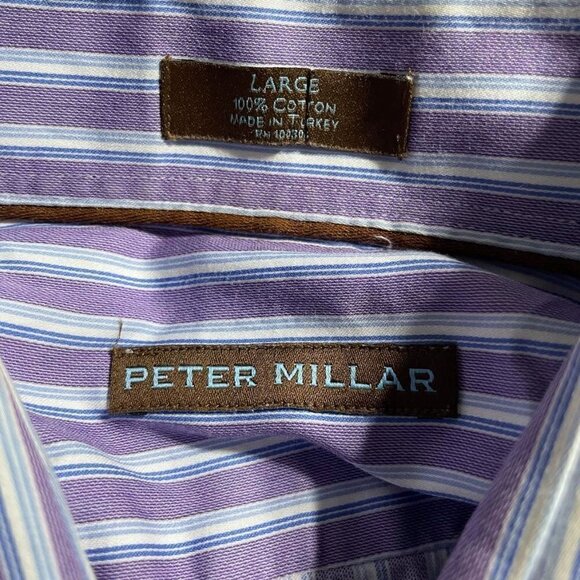 Peter Millar Large Button Down Shirt Dress Career Long Sleeve Collared - Picture 4 of 5